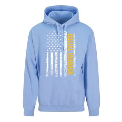 Social Worker American Flag Social Worker Gift Unisex Surf Hoodie