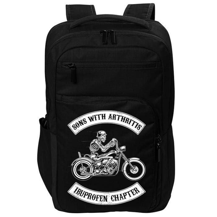 Sons With Arthritis Ibuprofen Chapter Funny Biker Skull Impact Tech Backpack