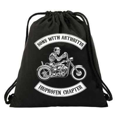 Sons With Arthritis Ibuprofen Chapter Funny Biker Skull Drawstring Bag