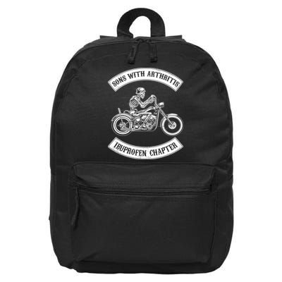Sons With Arthritis Ibuprofen Chapter Funny Biker Skull 16 in Basic Backpack