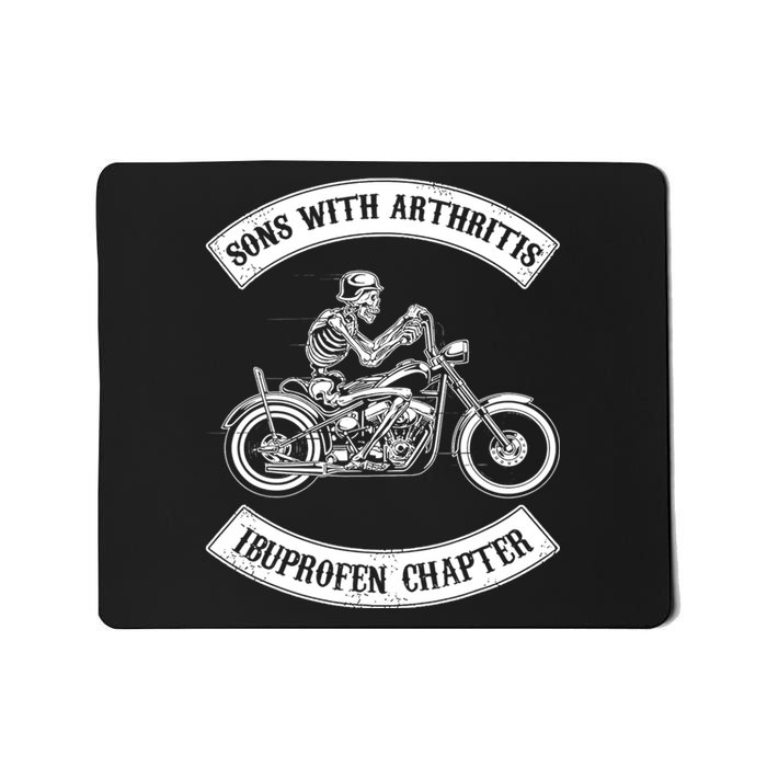 Sons With Arthritis Ibuprofen Chapter Funny Biker Skull Mousepad