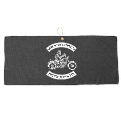 Sons With Arthritis Ibuprofen Chapter Funny Biker Skull Large Microfiber Waffle Golf Towel