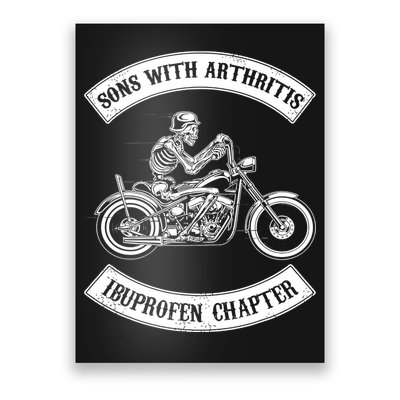 Sons With Arthritis Ibuprofen Chapter Funny Biker Skull Poster