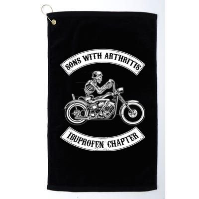 Sons With Arthritis Ibuprofen Chapter Funny Biker Skull Platinum Collection Golf Towel