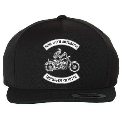 Sons With Arthritis Ibuprofen Chapter Funny Biker Skull Wool Snapback Cap