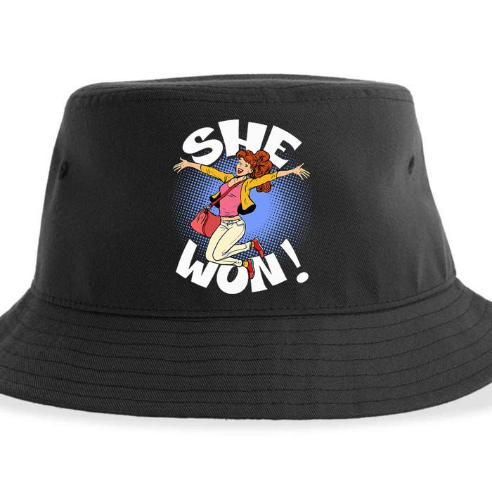 She Won! A Kamala Harris And 2024 President Elect Sustainable Bucket Hat