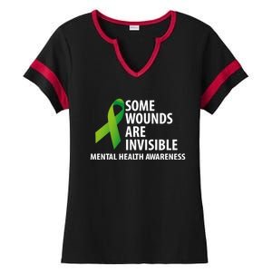 Some Wounds Are Invisible Tal Health Awareness Month Gift Ladies Halftime Notch Neck Tee