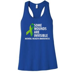 Some Wounds Are Invisible Tal Health Awareness Month Gift Women's Racerback Tank