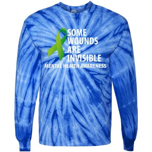 Some Wounds Are Invisible Tal Health Awareness Month Gift Tie-Dye Long Sleeve Shirt