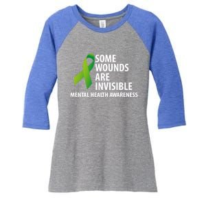 Some Wounds Are Invisible Tal Health Awareness Month Gift Women's Tri-Blend 3/4-Sleeve Raglan Shirt