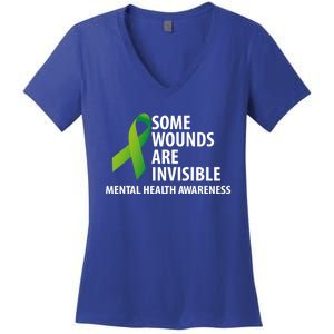 Some Wounds Are Invisible Tal Health Awareness Month Gift Women's V-Neck T-Shirt