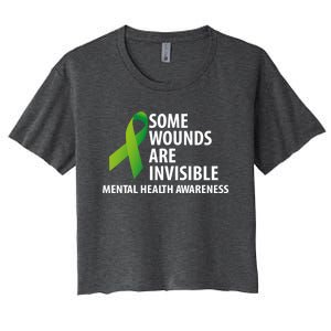 Some Wounds Are Invisible Tal Health Awareness Month Gift Women's Crop Top Tee