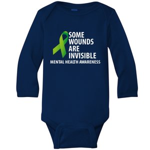 Some Wounds Are Invisible Tal Health Awareness Month Gift Baby Long Sleeve Bodysuit