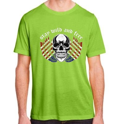 Stay Wild And Free | American Skull Flag Adult ChromaSoft Performance T-Shirt