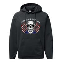 Stay Wild And Free | American Skull Flag Performance Fleece Hoodie