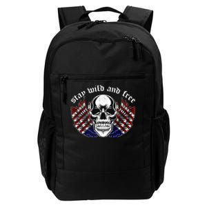 Stay Wild And Free | American Skull Flag Daily Commute Backpack