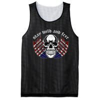 Stay Wild And Free | American Skull Flag Mesh Reversible Basketball Jersey Tank