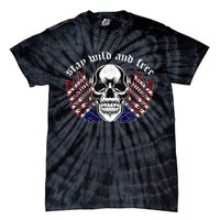 Stay Wild And Free | American Skull Flag Tie-Dye T-Shirt