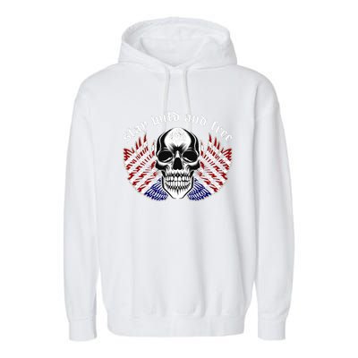 Stay Wild And Free | American Skull Flag Garment-Dyed Fleece Hoodie