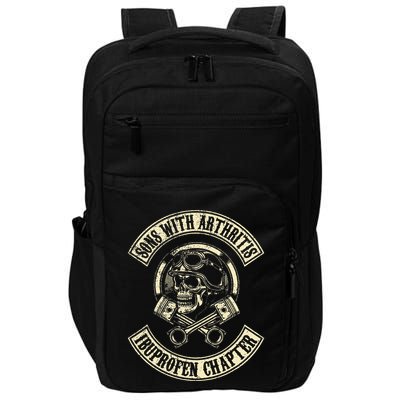 Sons With Arthritis Ibuprofen Chapter Funny Biker Skull Impact Tech Backpack