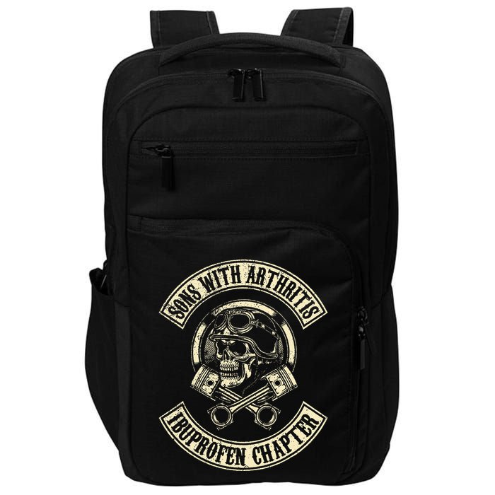 Sons With Arthritis Ibuprofen Chapter Funny Biker Skull Impact Tech Backpack