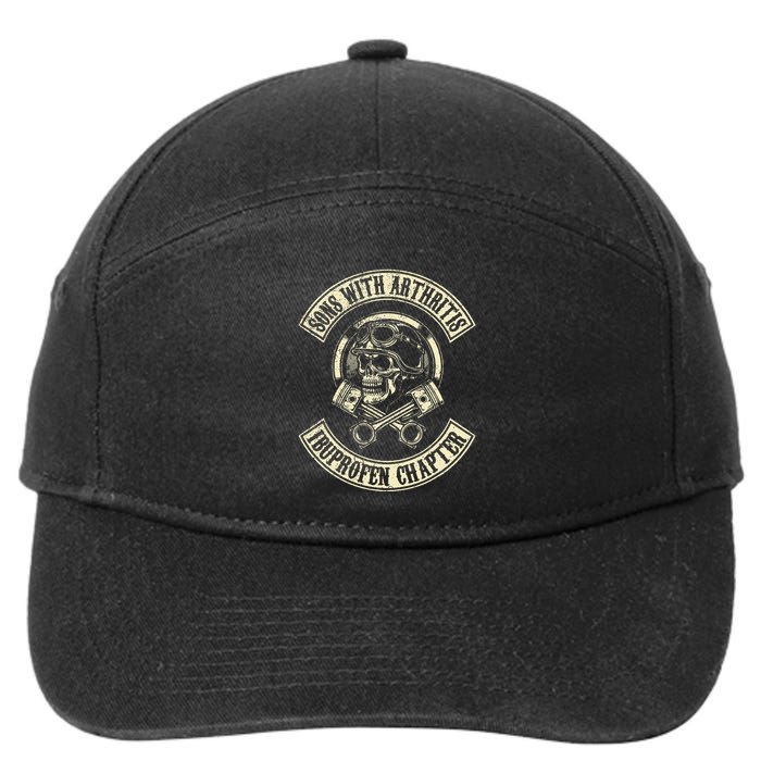 Sons With Arthritis Ibuprofen Chapter Funny Biker Skull 7-Panel Snapback Hat