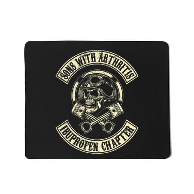 Sons With Arthritis Ibuprofen Chapter Funny Biker Skull Mousepad