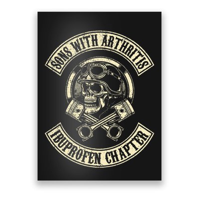 Sons With Arthritis Ibuprofen Chapter Funny Biker Skull Poster
