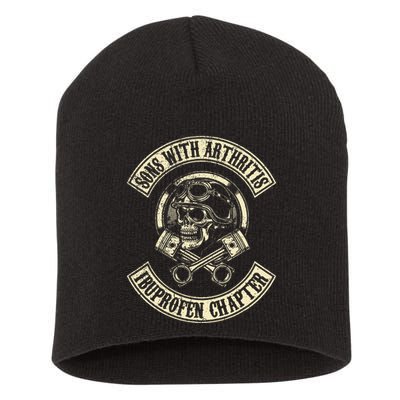 Sons With Arthritis Ibuprofen Chapter Funny Biker Skull Short Acrylic Beanie