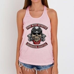 Sons With Arthritis Ibuprofen Chapter Funny Biker Skull Gift Women's Knotted Racerback Tank