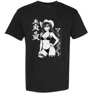 Sexy Waifu Anime Cowgirl Sheriff Rodeo Design Garment-Dyed Heavyweight T-Shirt