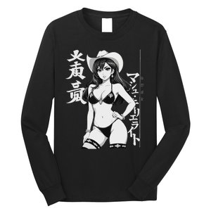 Sexy Waifu Anime Cowgirl Sheriff Rodeo Design Long Sleeve Shirt