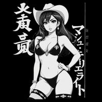 Sexy Waifu Anime Cowgirl Sheriff Rodeo Design Long Sleeve Shirt