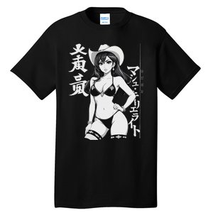 Sexy Waifu Anime Cowgirl Sheriff Rodeo Design Tall T-Shirt