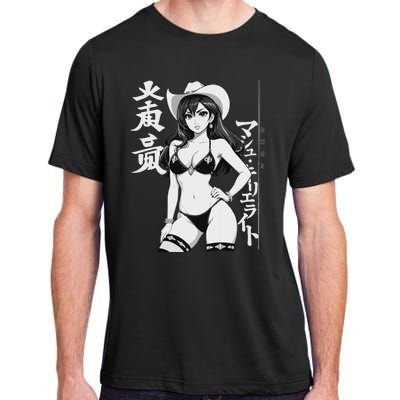 Sexy Waifu Anime Cowgirl Sheriff Rodeo Design Adult ChromaSoft Performance T-Shirt