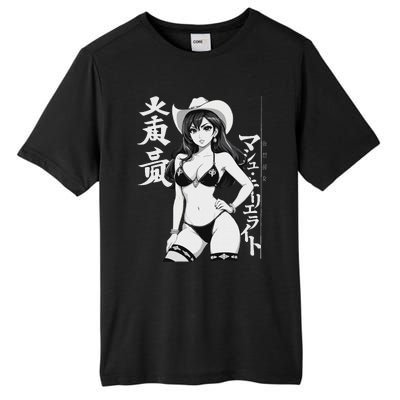 Sexy Waifu Anime Cowgirl Sheriff Rodeo Design Tall Fusion ChromaSoft Performance T-Shirt