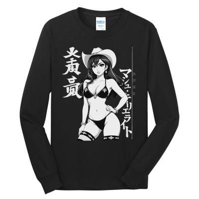 Sexy Waifu Anime Cowgirl Sheriff Rodeo Design Tall Long Sleeve T-Shirt