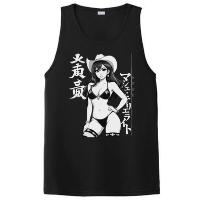 Sexy Waifu Anime Cowgirl Sheriff Rodeo Design PosiCharge Competitor Tank