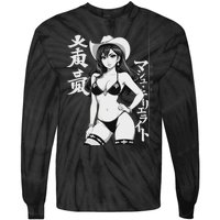 Sexy Waifu Anime Cowgirl Sheriff Rodeo Design Tie-Dye Long Sleeve Shirt