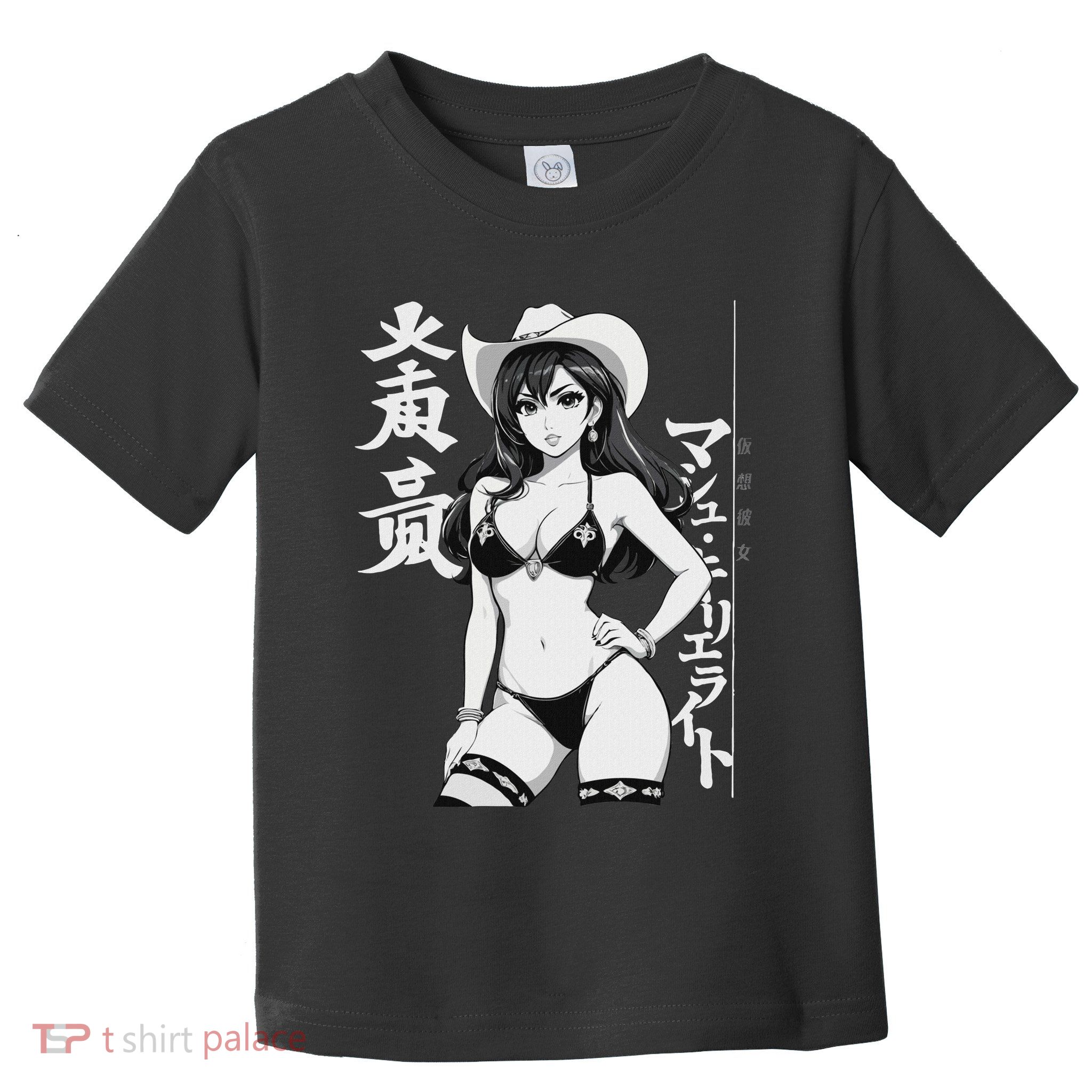 Sexy Waifu Anime Cowgirl Sheriff Rodeo Design Toddler T-Shirt