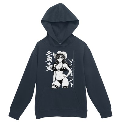 Sexy Waifu Anime Cowgirl Sheriff Rodeo Design Urban Pullover Hoodie