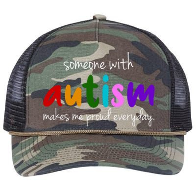 Someone With Autism Makes Me Proud Everyday Retro Rope Trucker Hat Cap