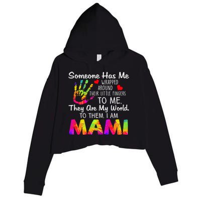 Someone Wrapped Around Their Little Fingers To Me They Are My World To Them Crop Fleece Hoodie