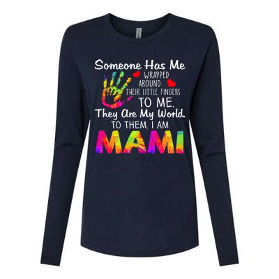 Someone Wrapped Around Their Little Fingers To Me They Are My World To Them Womens Cotton Relaxed Long Sleeve T-Shirt