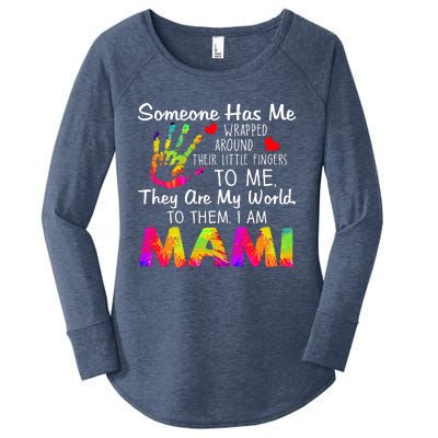 Someone Wrapped Around Their Little Fingers To Me They Are My World To Them Women's Perfect Tri Tunic Long Sleeve Shirt