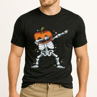 Skeleton With A Pumpkin Head Doing The Dab Dance Funny Gift Cooling Performance Crew T-Shirt