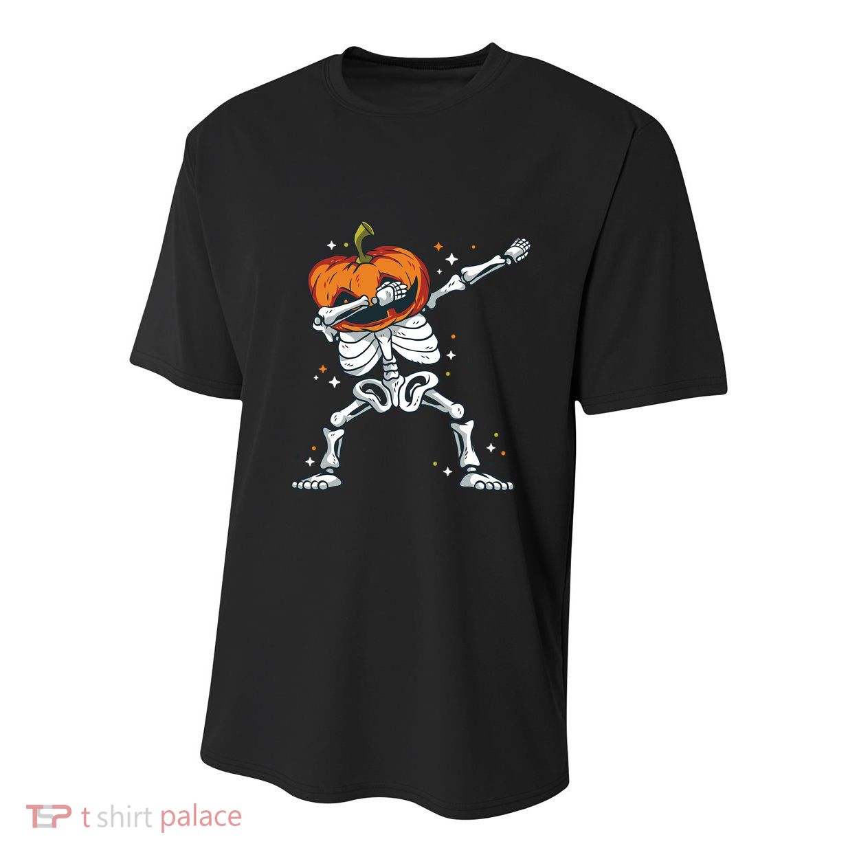 Skeleton With A Pumpkin Head Doing The Dab Dance Funny Gift Youth Performance Sprint T-Shirt
