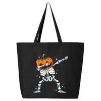 Skeleton With A Pumpkin Head Doing The Dab Dance Funny Gift 25L Jumbo Tote
