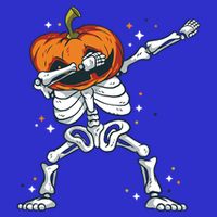 Skeleton With A Pumpkin Head Doing The Dab Dance Funny Gift 16 in Basic Backpack