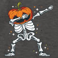 Skeleton With A Pumpkin Head Doing The Dab Dance Funny Gift Vector Backpack